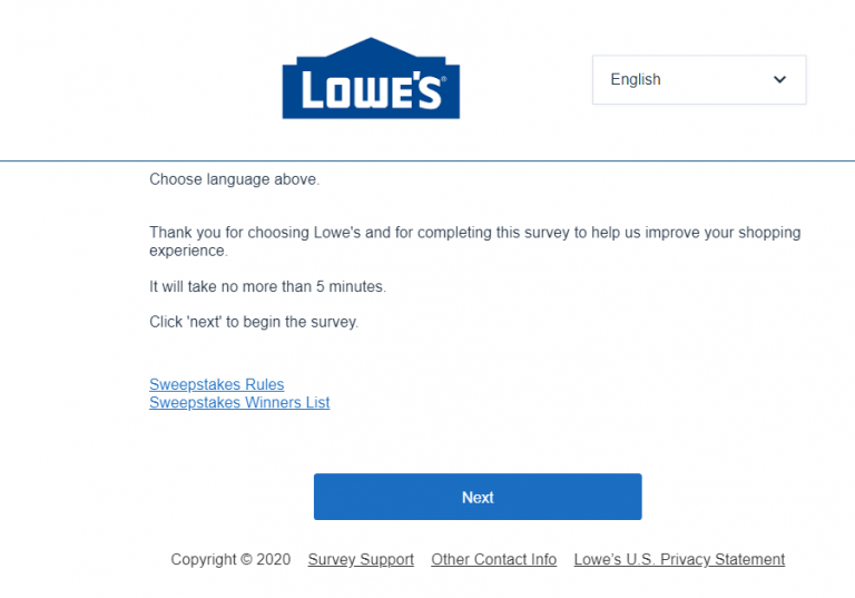 Lowes Survey Enter & Win 500 Now