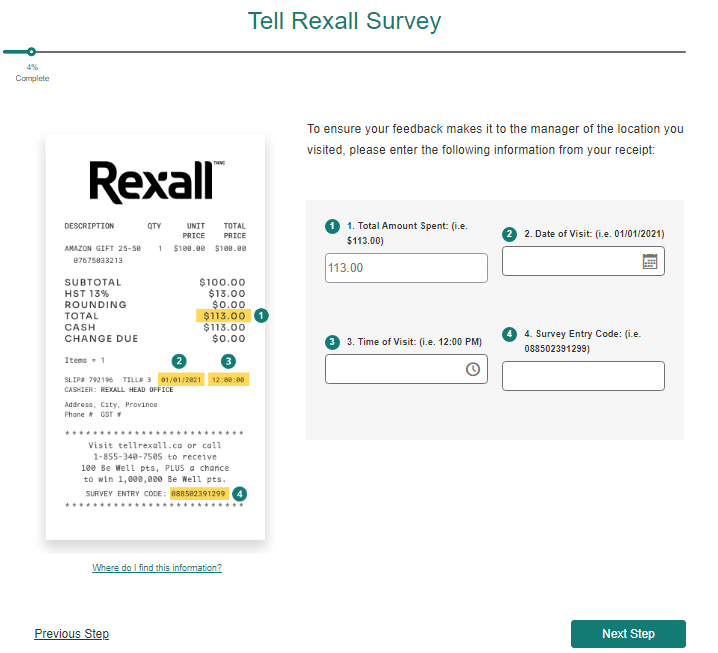 rexall survey coupon