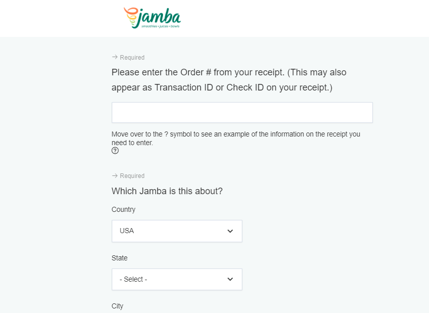 jambajuice.com survey