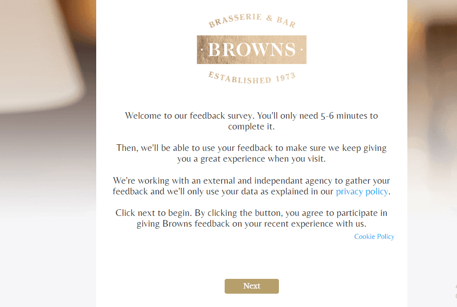 Browns restaurant survey