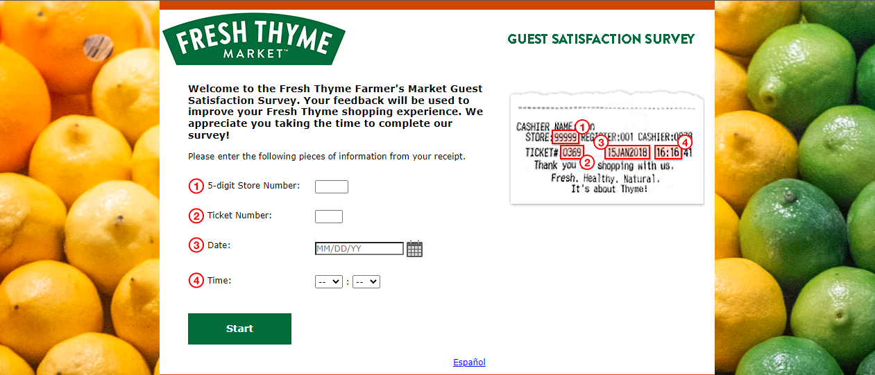 fresh thyme farmers market survey