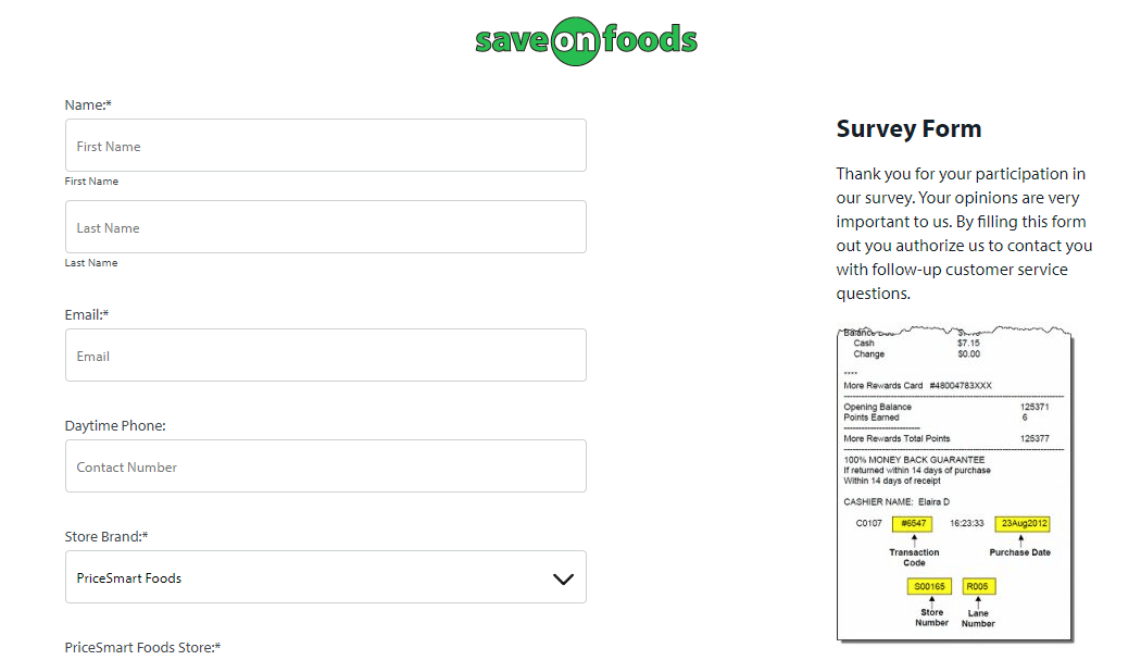 price smart foods survey