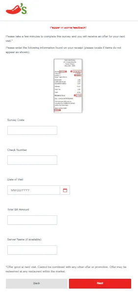 go chilis feedback survey