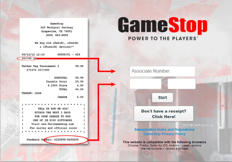 tellgamestop survey