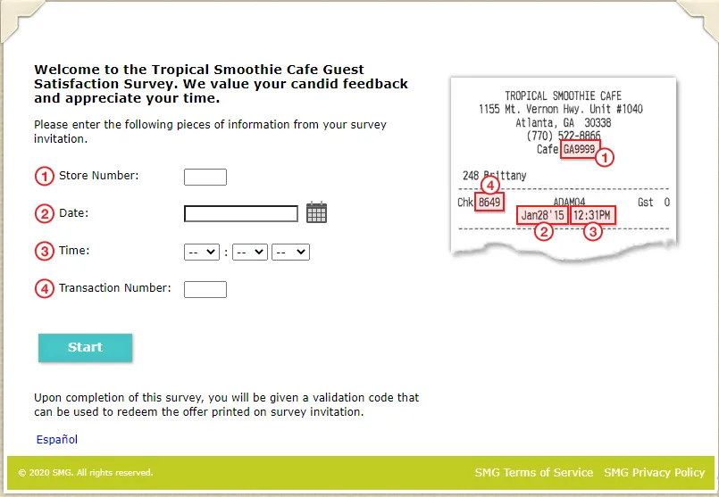 tsclistens.com survey page