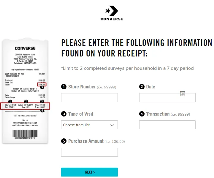 myconversevisit survey 