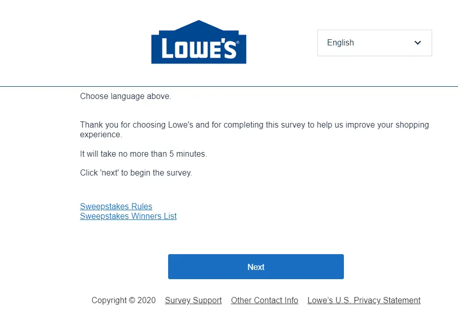 lowes survey