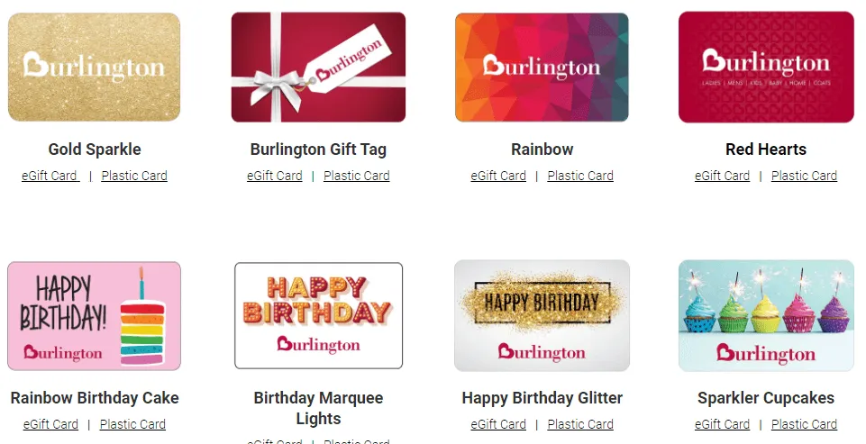 burlington feedback- giftcards