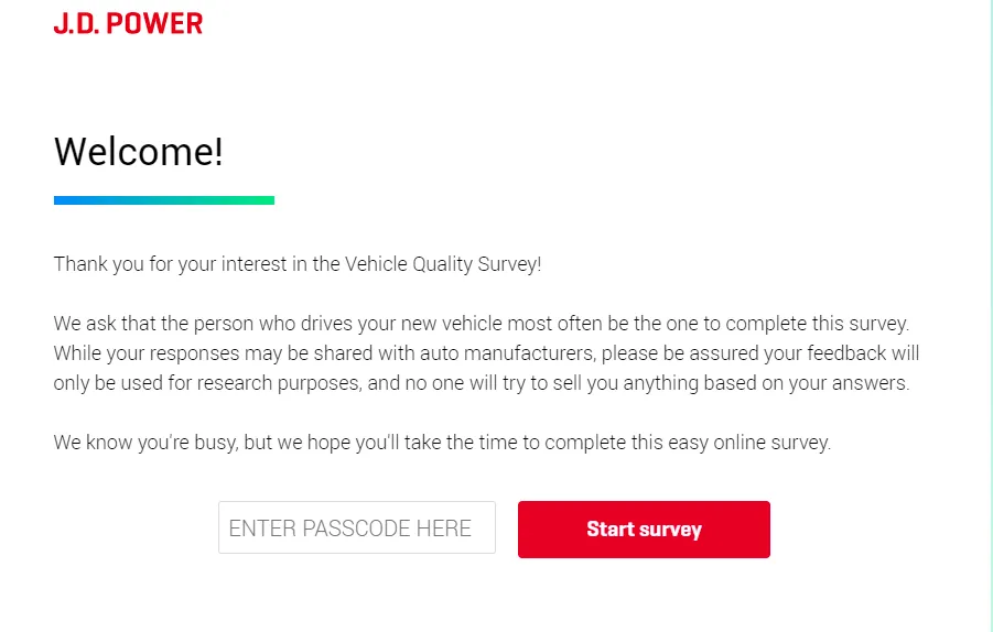 jd power survey sweepstakes