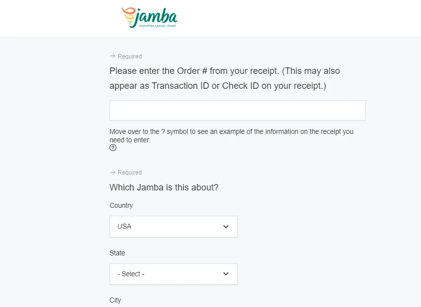 jambajuice.com survey