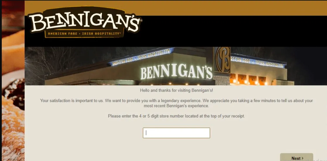 BENNIGAN’S FEEDBACK SURVEY