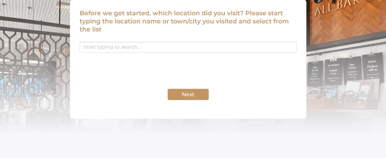 all bar one feedback survey
