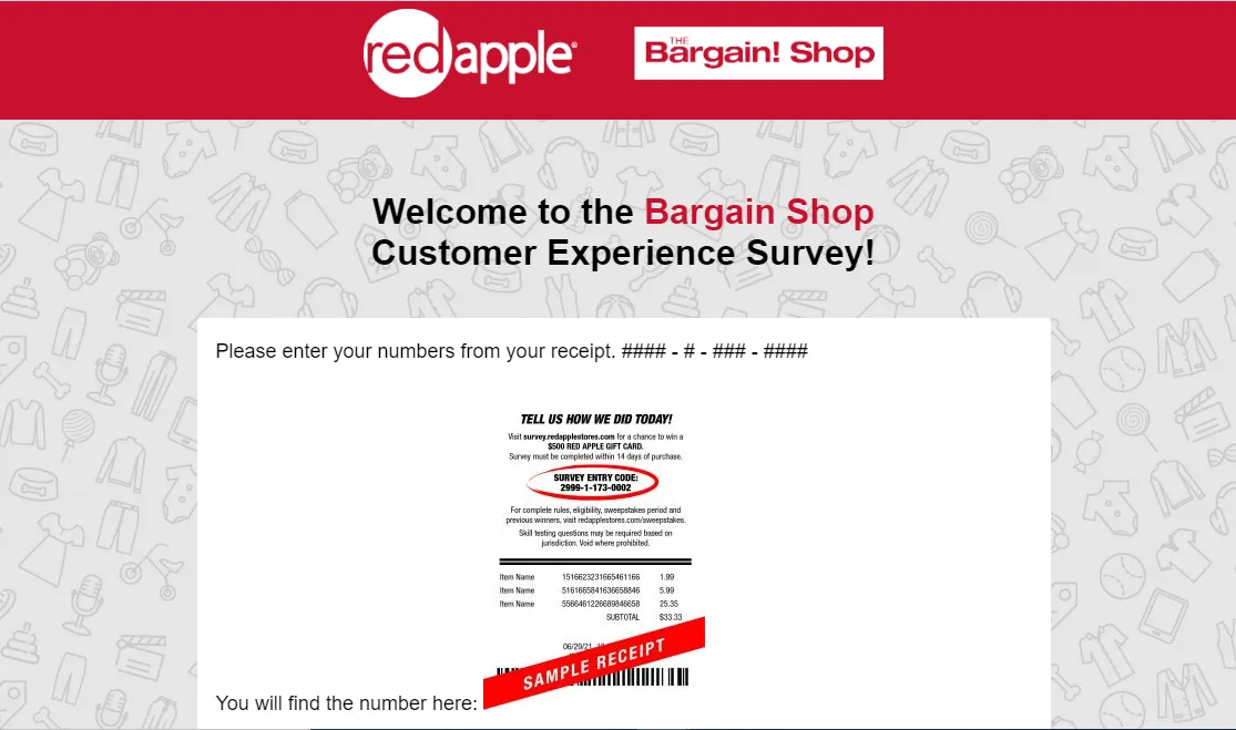 the bargain shop survey