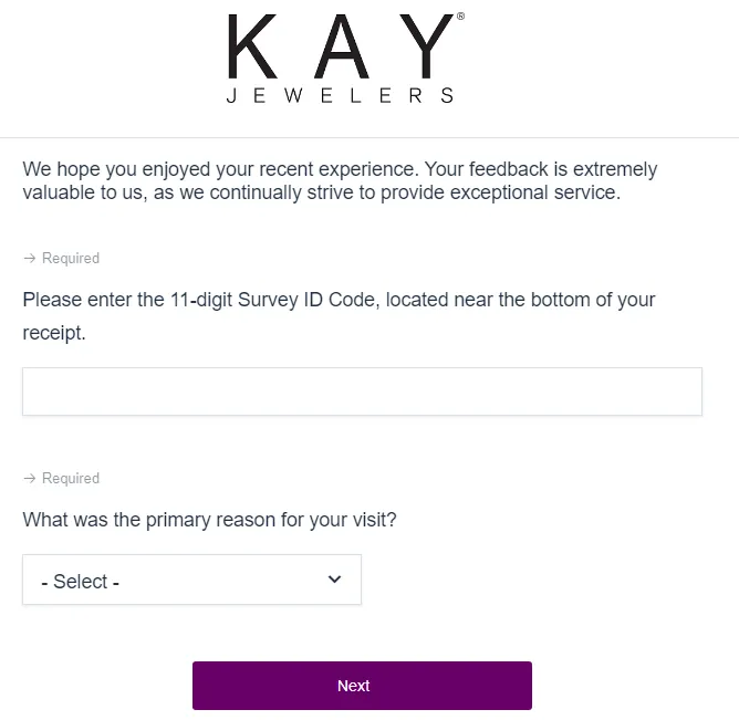 kay jewelers feedback survey