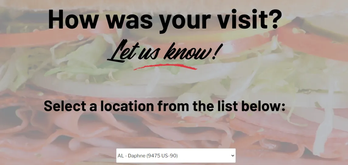 Lennys guest feedback survey- Lennys grill and subs